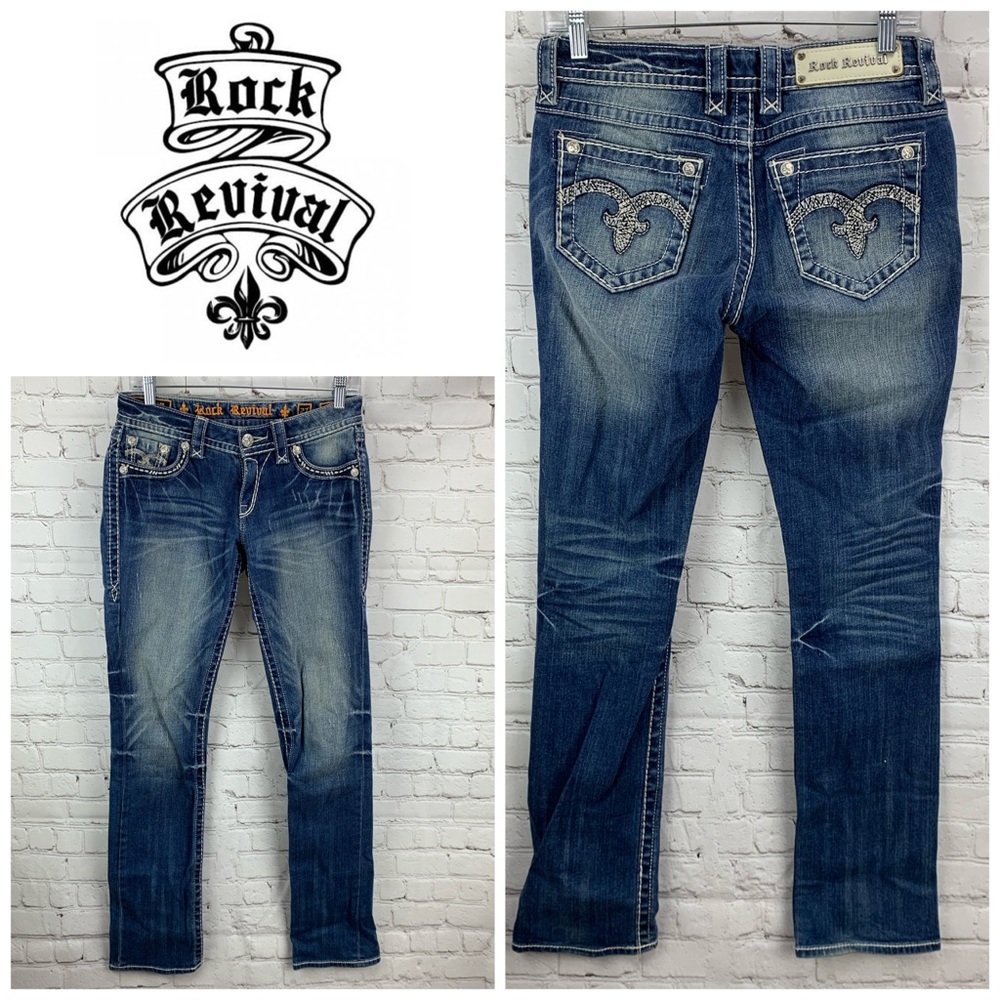 Rock Revival Laura Straight Leg Jeans 👖 Size 27